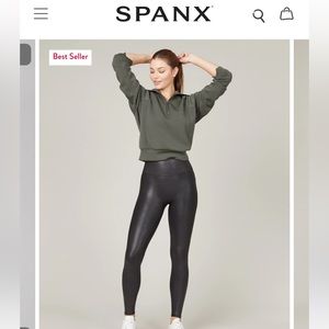 Spanx petite Faux leather leggings
